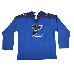 St Louis Blues NHL Hockey Jersey Blue Youth L 16-18 Sports Club